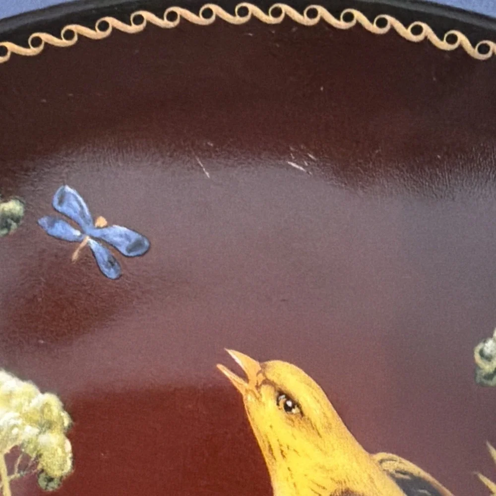 Vtg 1991 Pair Russian 'Rhapsody Fantasy' Bradford Exchange Played Birds Flowers